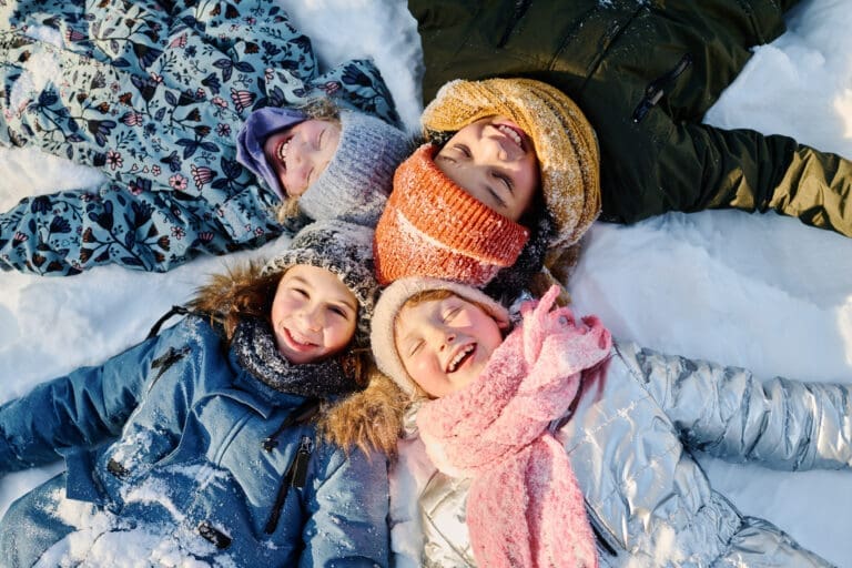 Happy kids having fun on a winter weekend – Le Domaine des Rambins, Corrençon-en-Vercors